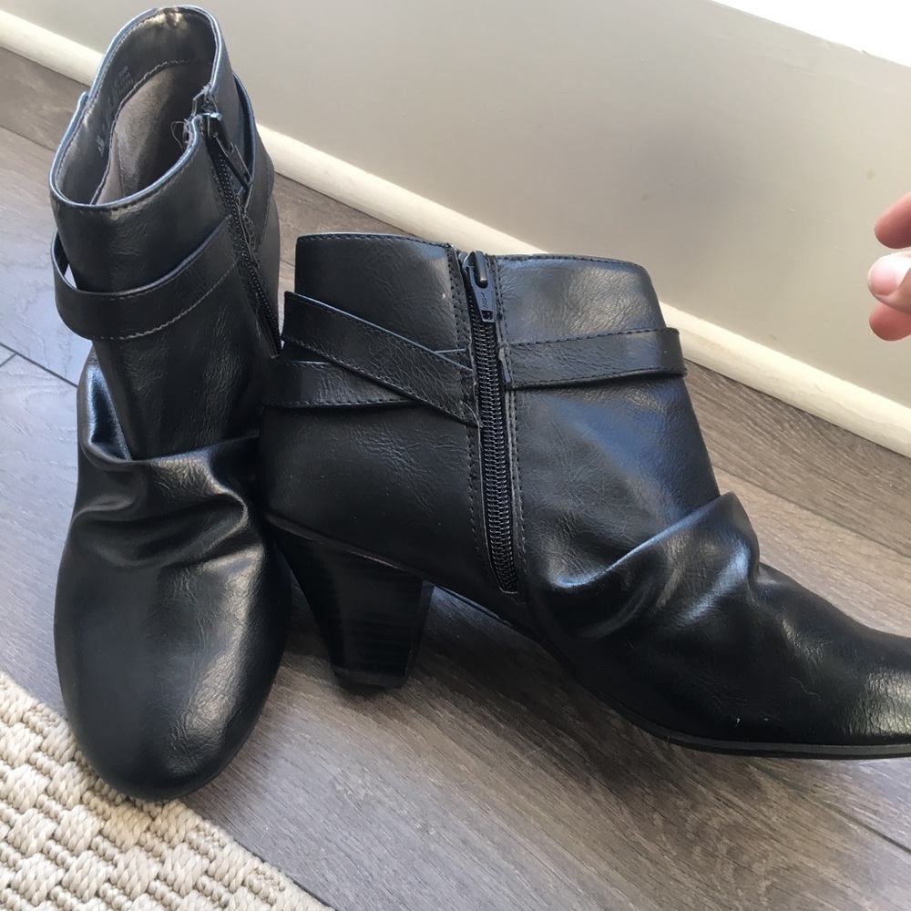 Black leather boots
